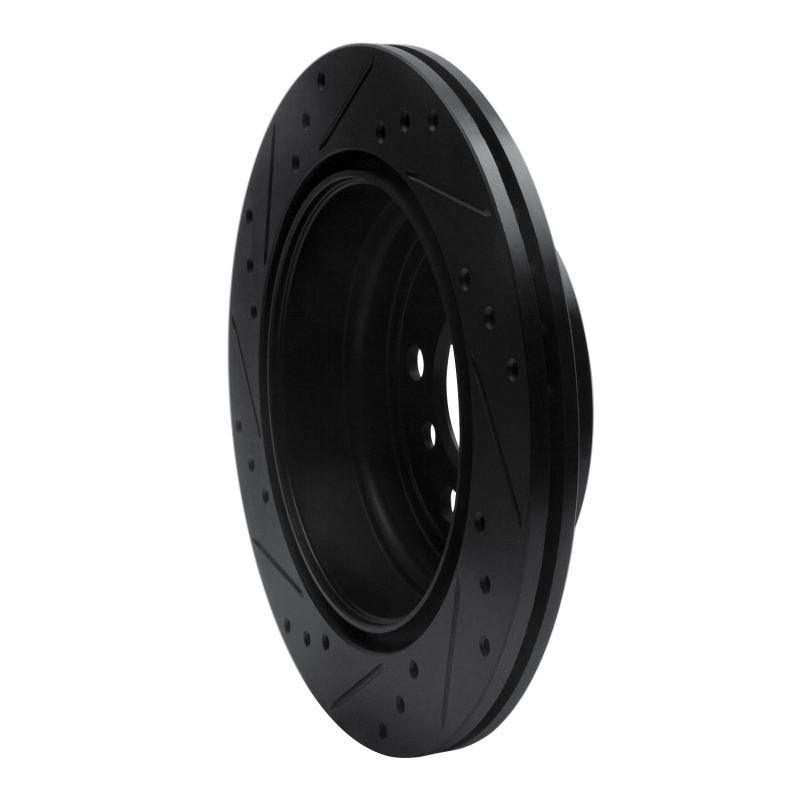 BMW 325XI Brake Rotor (1) - Rear Right - R1 Concepts - Drilled & Slotted - Black - `06-`20